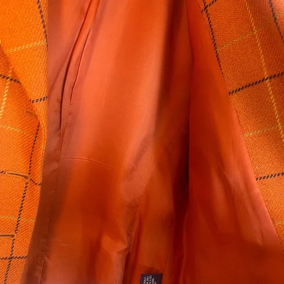 Burberry Orange Checkered Blazer - Picture 16 of 16